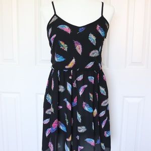 Xhilaration Colorful Feather Print Mini Dress Sz M